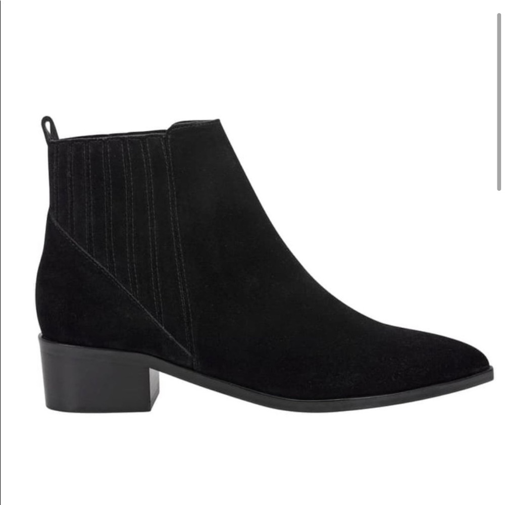 Marc Fisher Yolli Black Suede Boot Bootie 7.5 NEW